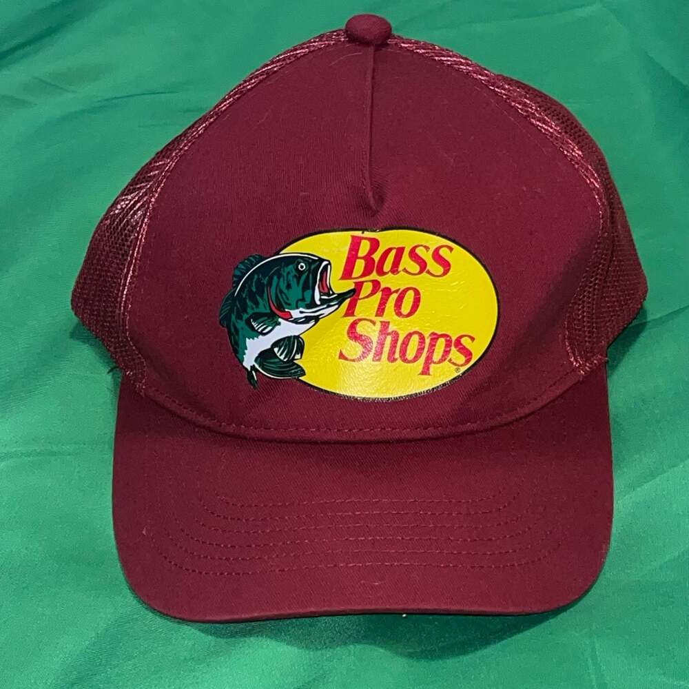 Bass Pro Shops Gone Fishing Maroon Trucker Snapback Hat